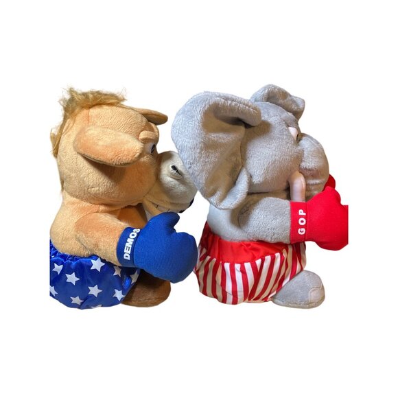 Plush Patriotic Boxing figures Donkey Elephant - Picture 4 of 11